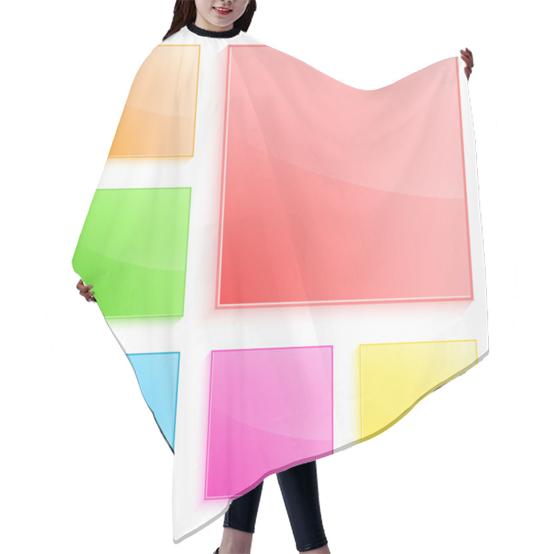 Personality  Plastic-squares-banner-isolated-white-background Hair Cutting Cape