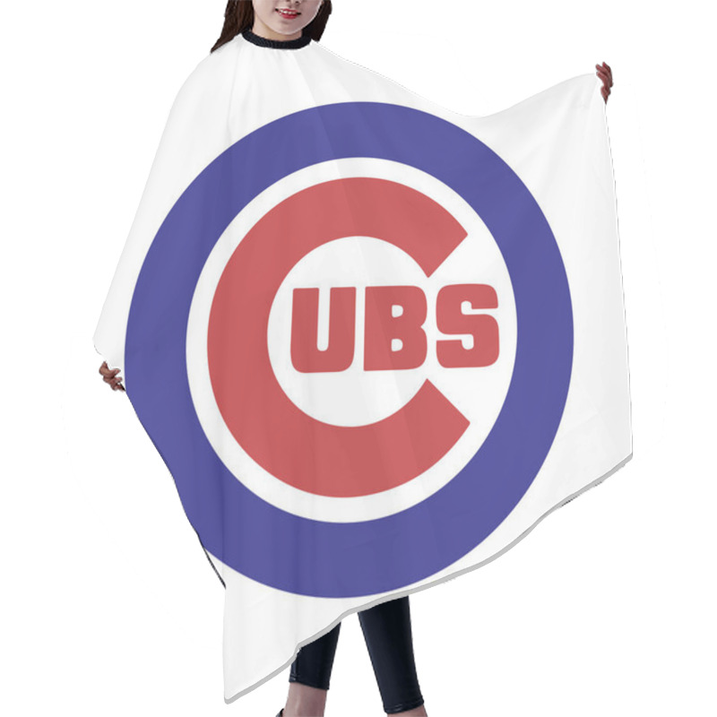 Personality  Logo Of Baseball Team Chicago Cubs.  Hair Cutting Cape