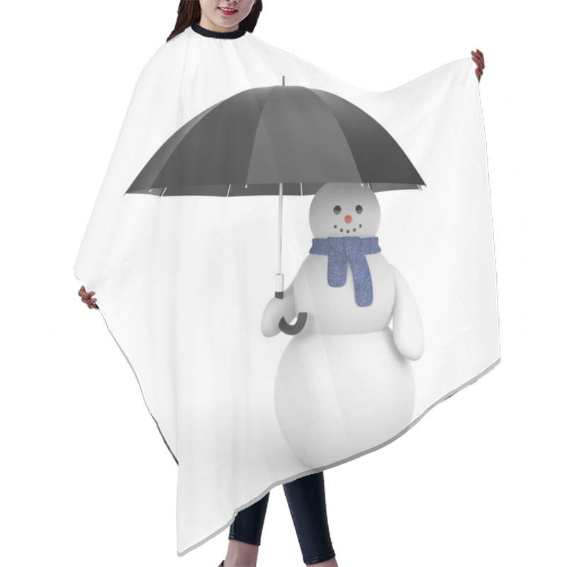 Personality  Snowman With Umbrella Hair Cutting Cape