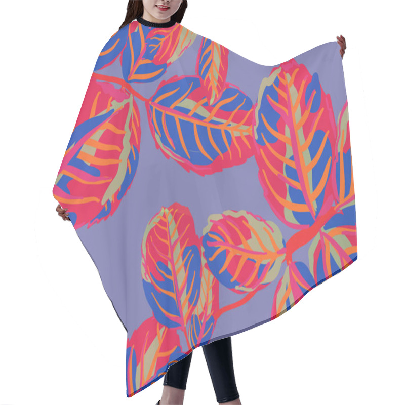 Personality  Leaves Seamless Pattern. Hair Cutting Cape