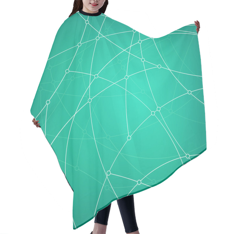 Personality  Geometric Vector Pattern,curves And Nodes Hair Cutting Cape