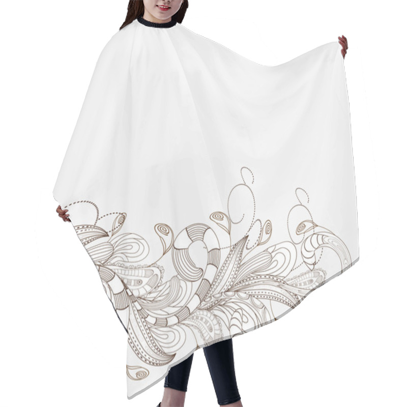 Personality  Hand Drawn Doodle Floral Background Hair Cutting Cape