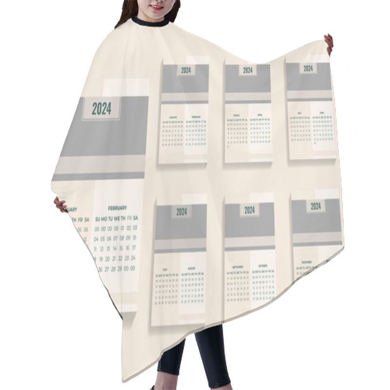 Personality  Unique Calendar Design Template Hair Cutting Cape