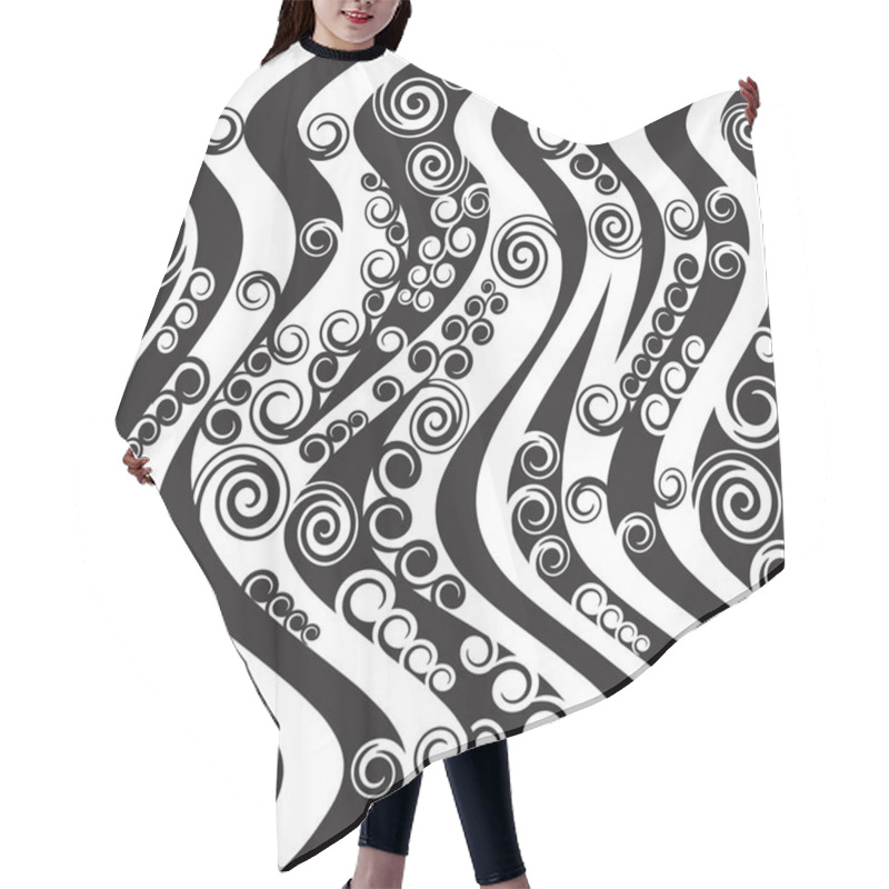 Personality  Texture With Stripes And Swirls Hair Cutting Cape