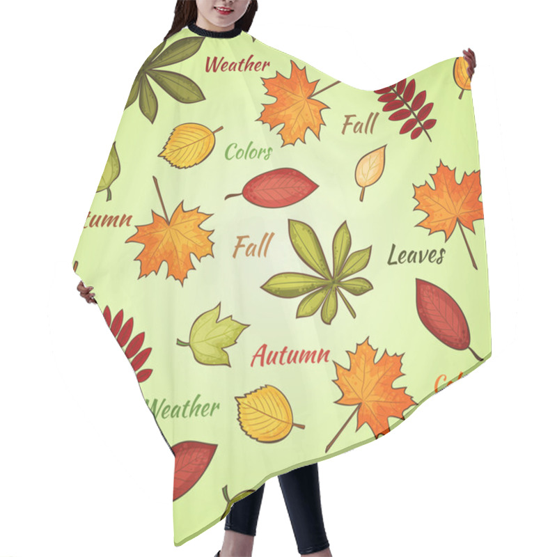 Personality  Light Seamless Pattern With Autumn Leaves Hair Cutting Cape