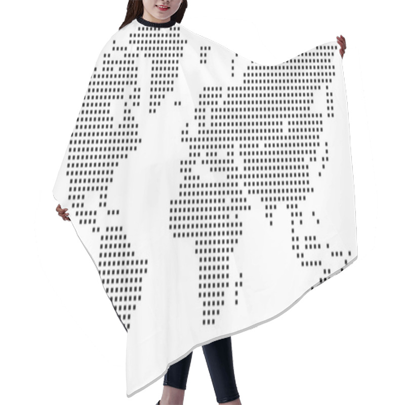 Personality  Vector Dotted World Map Hair Cutting Cape