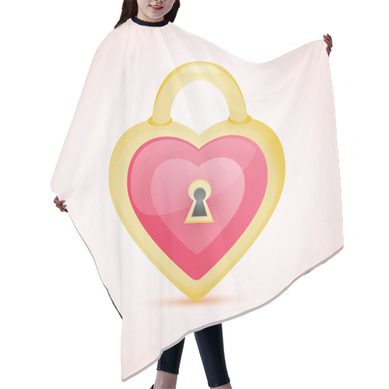 Personality  Decorative Golden Lock - Heart Shaped Hair Cutting Cape