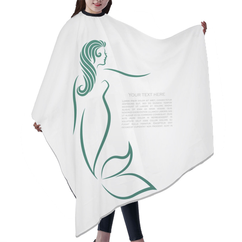 Personality  Mermaid Hand Drawn Sign Hair Cutting Cape