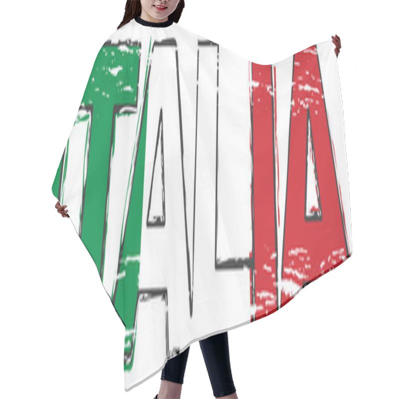 Personality  Word ITALIA (Italian Translation Of ITALY) With National Flag Un Hair Cutting Cape