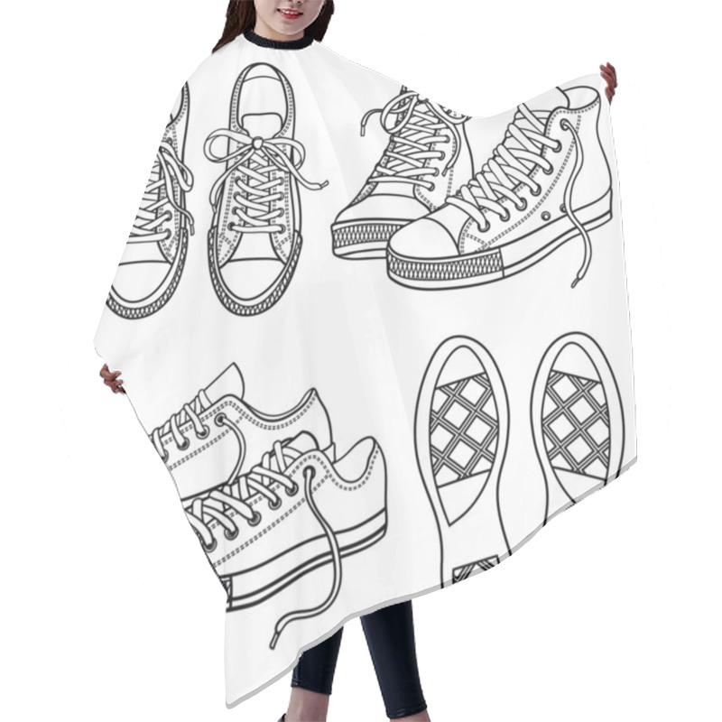 Personality  Set With Sneakers Hair Cutting Cape