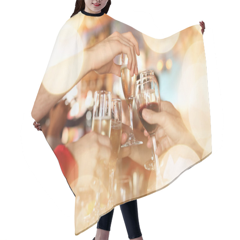 Personality  Hands Holding The Glasses Of Champagne Hair Cutting Cape