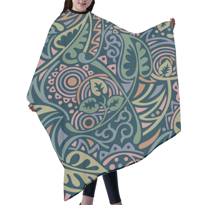 Personality  Seamless Tribal Floral Pattern Hair Cutting Cape