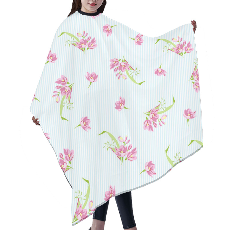 Personality  Pattern With Pink Little Flowers Hair Cutting Cape