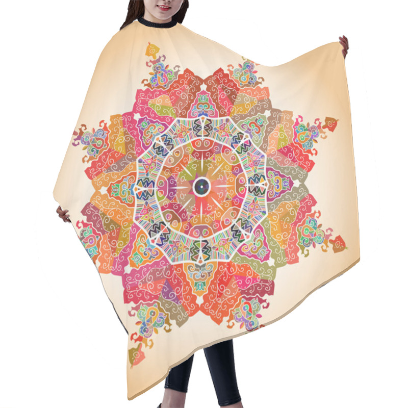 Personality  Oriental Mandala Motif Hair Cutting Cape