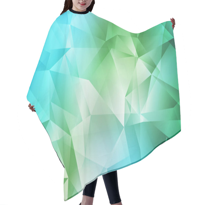 Personality  Light Blue, Green Vector Gradient Triangles Template. Hair Cutting Cape