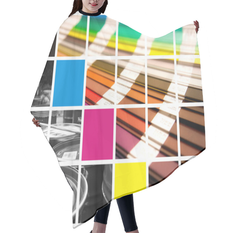 Personality  Cmyka Pantone Collage Hair Cutting Cape