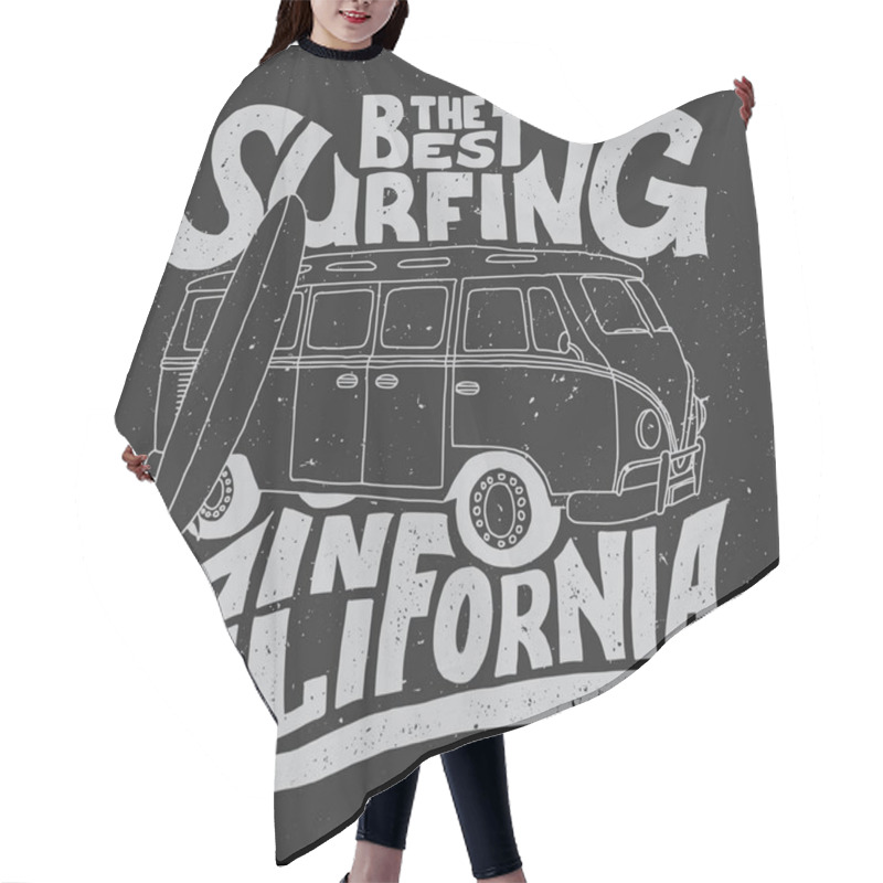 Personality  California Best Surfer Poster Hair Cutting Cape