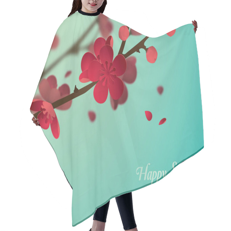 Personality  Blossoming Plum Branch Hair Cutting Cape