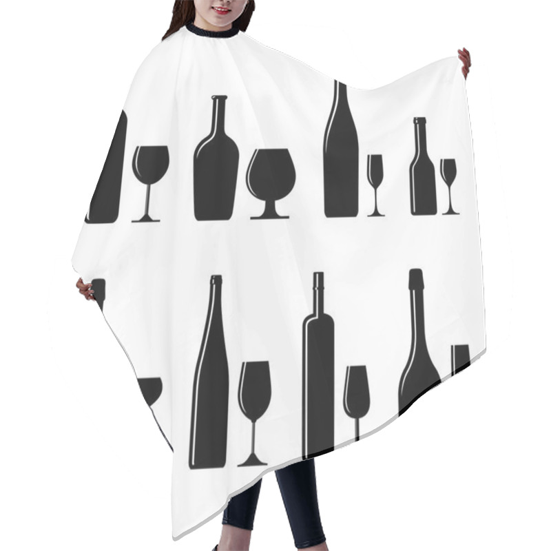 Personality  Set Of Alcoholic Glass And Buttle Hair Cutting Cape