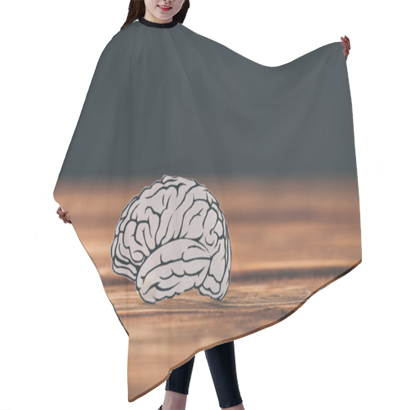 Personality  Paper With Brain As Dementia Symbol On Black Background  Hair Cutting Cape