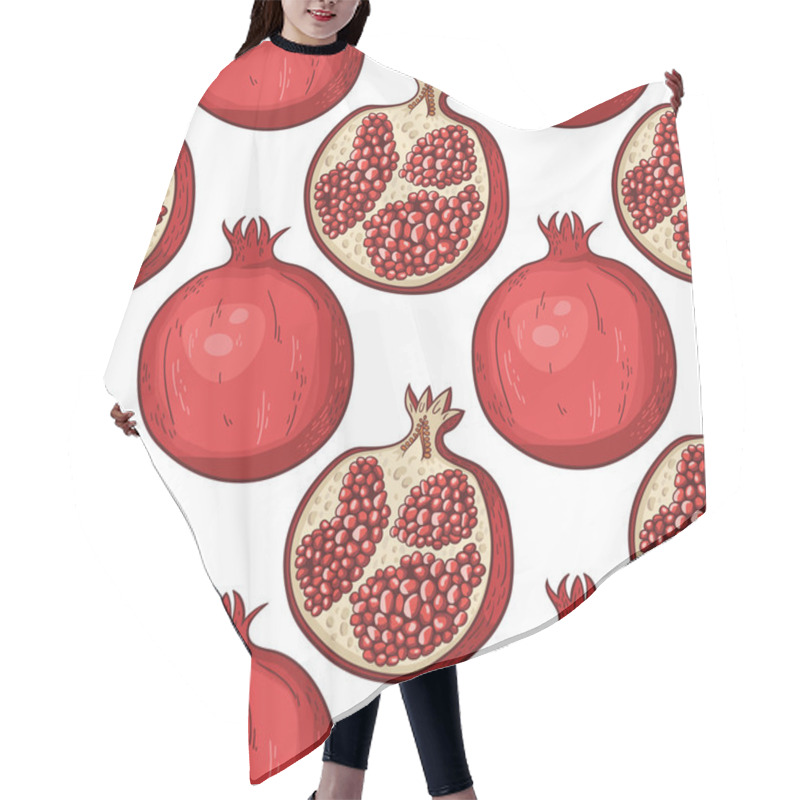 Personality  Pattern With Hand-drawn Pomegranate Hair Cutting Cape