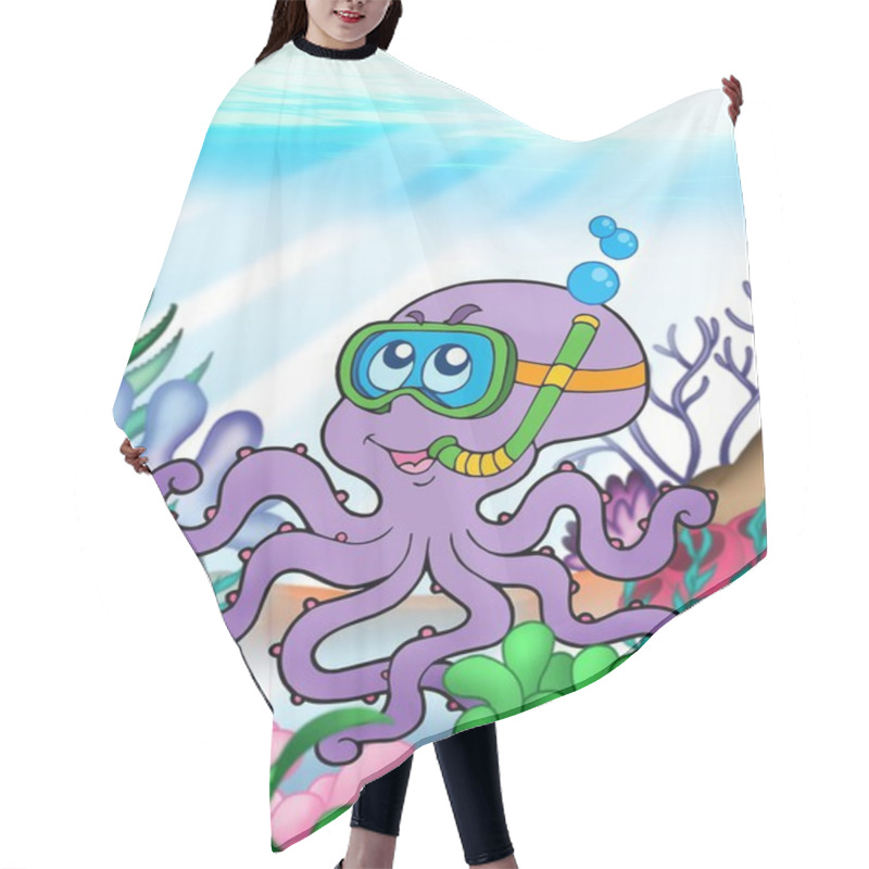 Personality  Octopus Diver Underwater Hair Cutting Cape