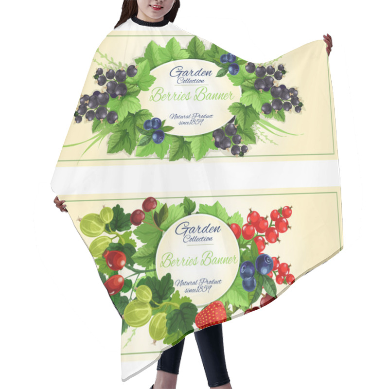 Personality  Fresh Berries And Fruits Banners For Food Design Hair Cutting Cape