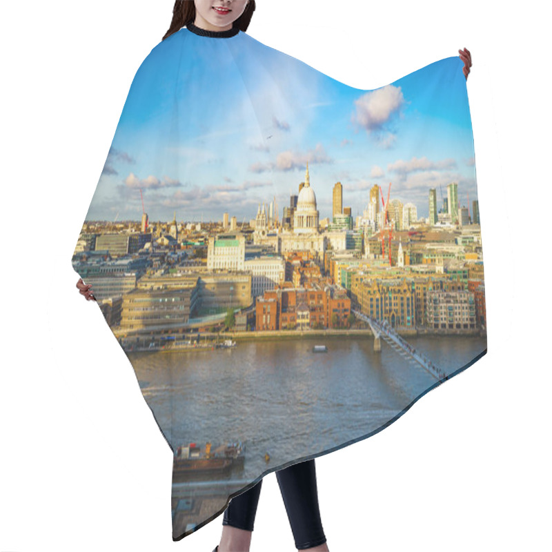 Personality  London Skyline With A View Of St Paul's Cathedral And Millennium Bridge Hair Cutting Cape