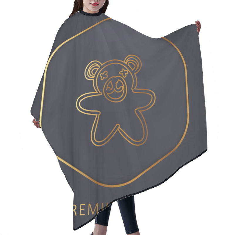 Personality  Bear Toy Golden Line Premium Logo Or Icon Hair Cutting Cape