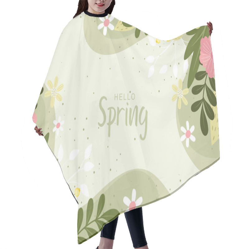 Personality  Beautiful Spring Background With Hand Drawn Flowers Hair Cutting Cape