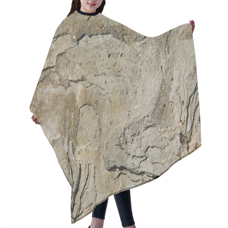 Personality  Top View Of Brown Rough Textured Stone Hair Cutting Cape