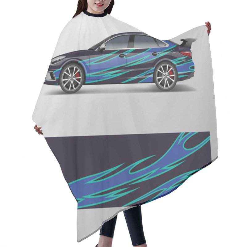 Personality  Modern Racing Car Wrap Strip For Racing Sport Car Design. Hair Cutting Cape