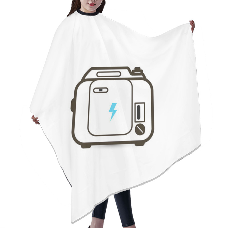 Personality  Gasoline Powered Portable Generator Icon Isolated Hair Cutting Cape