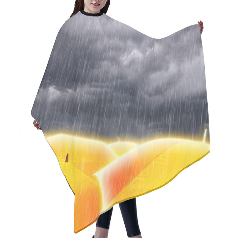 Personality  Umbrellas In Rainy Storm Clouds Hair Cutting Cape