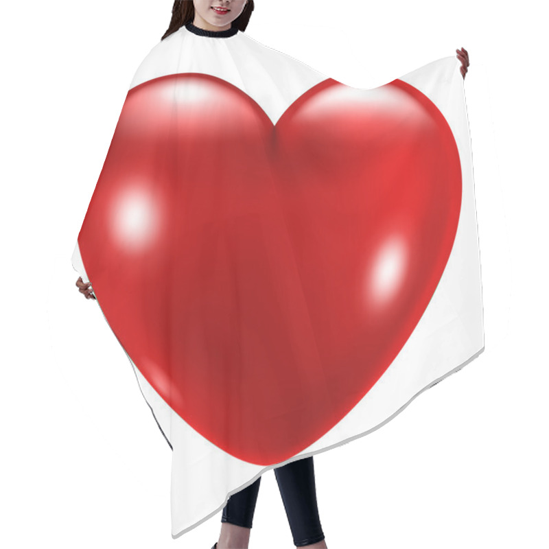 Personality  Big Red Heart Hair Cutting Cape