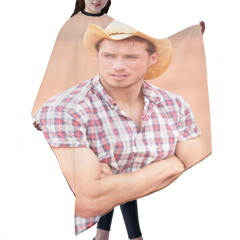 Personality  Cowboy In Rural USA Countryside Hair Cutting Cape