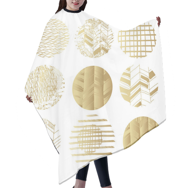 Personality  Set Of Golden Textures Hair Cutting Cape