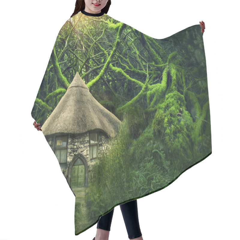 Personality  Fairy Forest With A Small House Hair Cutting Cape