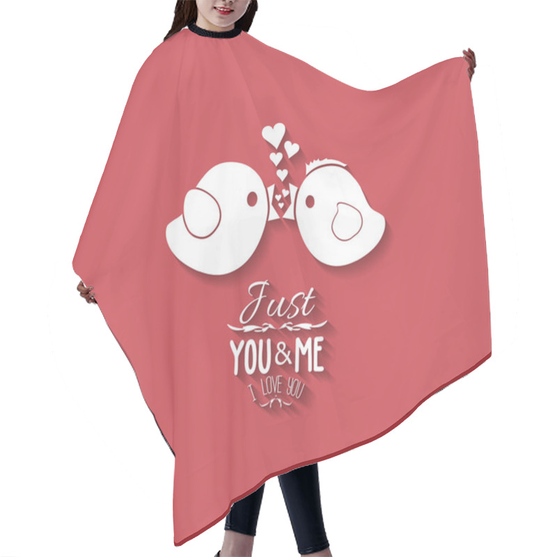 Personality  Valentines Day With Bird Couple Hair Cutting Cape