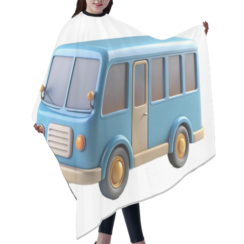 Personality  Cartoon Bus Illustration For Bus Toy Design And Children's Educational Materials Hair Cutting Cape