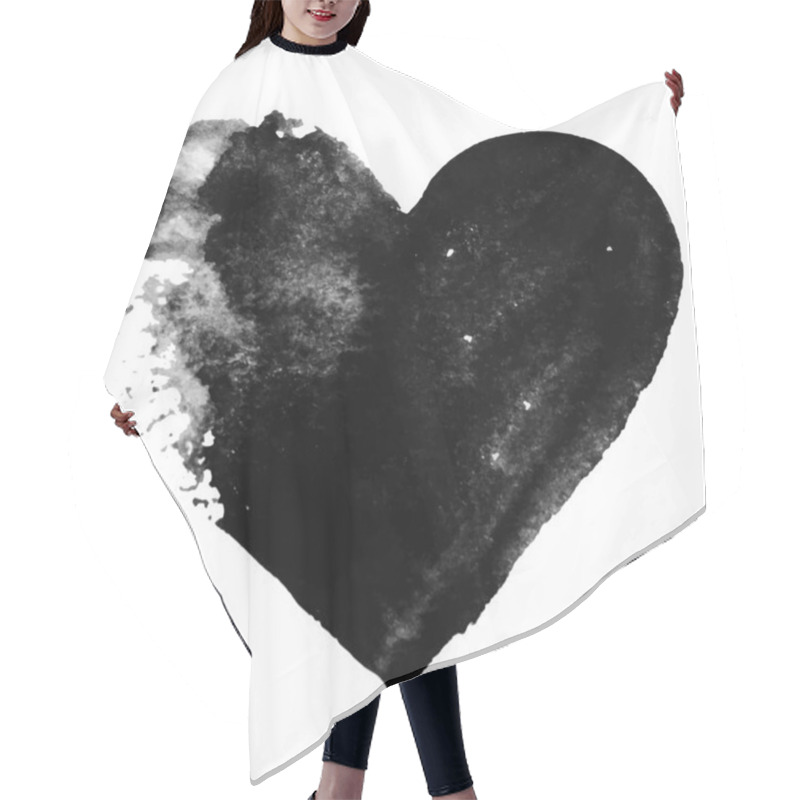 Personality  Set Of Valentines - Grunge Black Heart Background Hair Cutting Cape