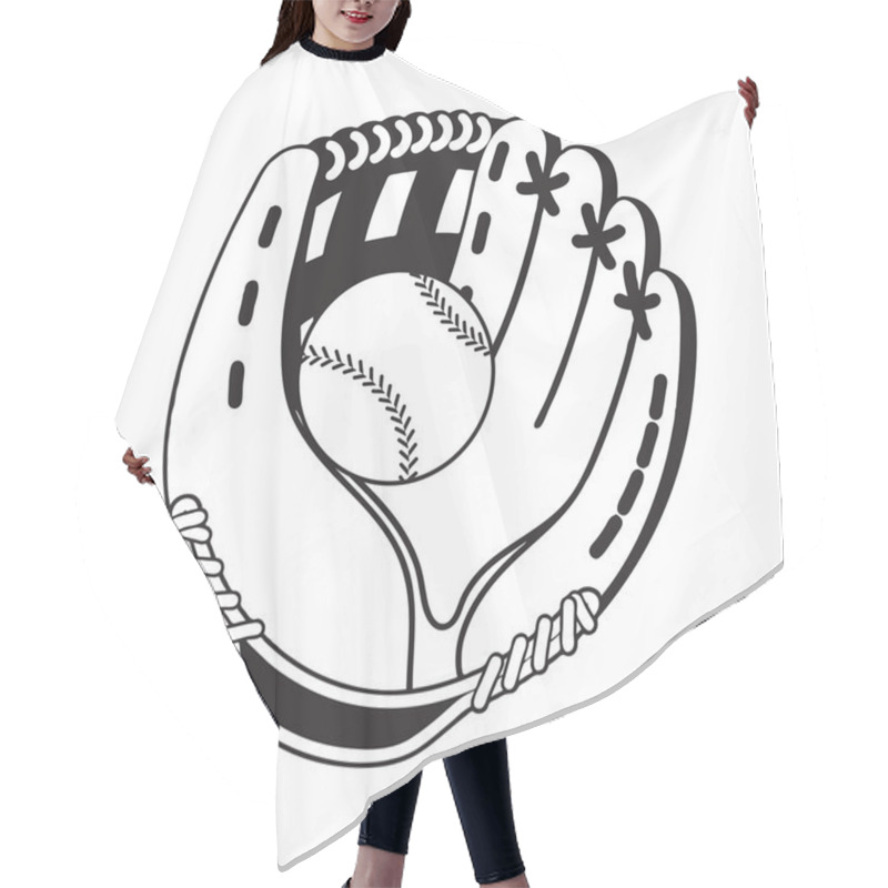 Personality  Baseball Glove With Ball Hair Cutting Cape