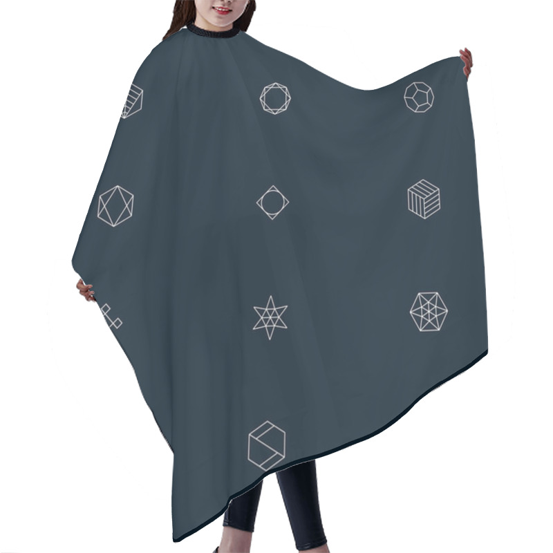 Personality  Illustration Abstract Regular Geometric Shapes Elements 12 Set Hair Cutting Cape