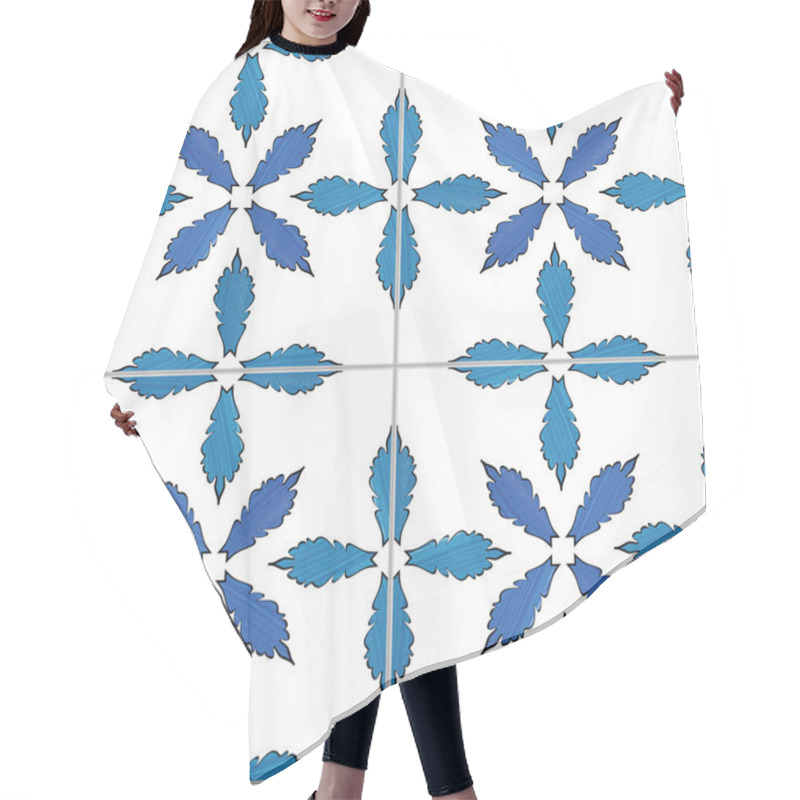 Personality  Illustrated Portuguese Tiles Hair Cutting Cape