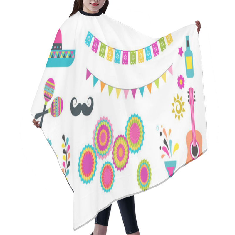 Personality  Mexican Fiesta, Cinco De Mayo, Birthday Elements And Icons Hair Cutting Cape