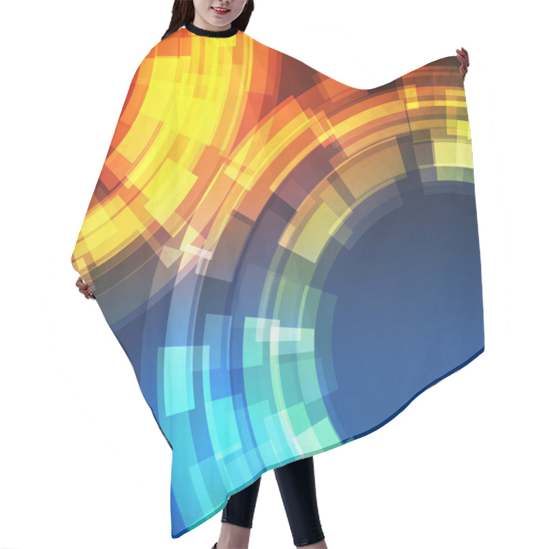 Personality  Techno Geometric Vector Circle Modern Science Abstract Background Hair Cutting Cape