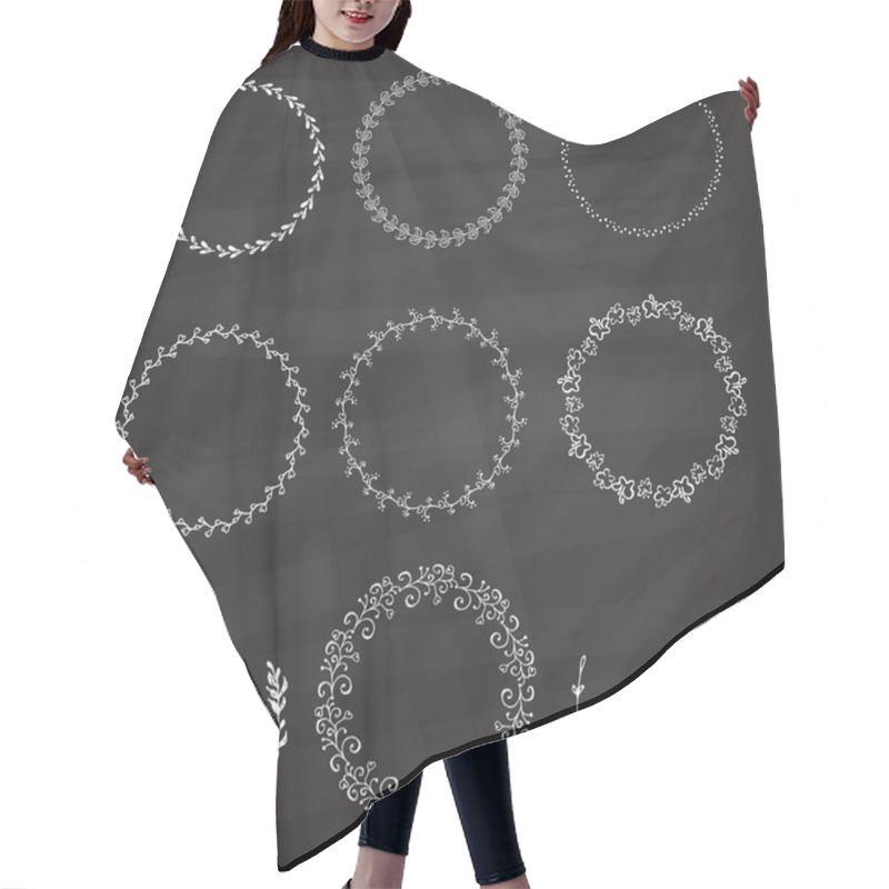 Personality  Vector Hand Sketched Wreaths Hair Cutting Cape