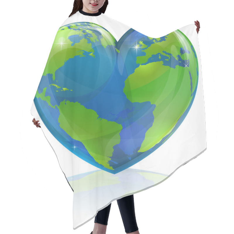 Personality  Love The World Heart Concept Hair Cutting Cape