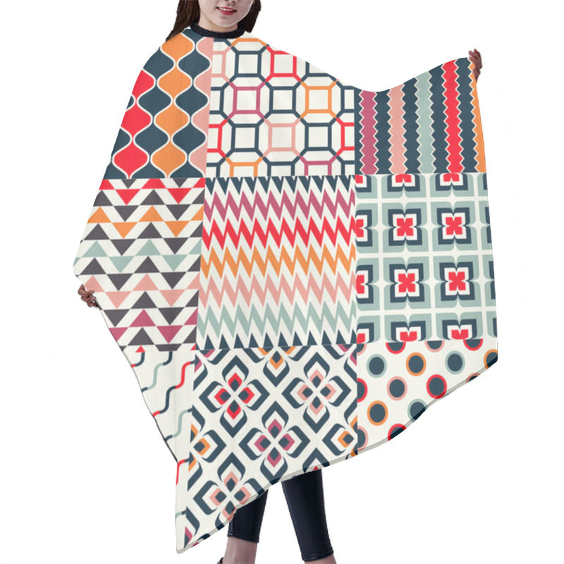 Personality  Retro Geometric Pattern Set Hair Cutting Cape