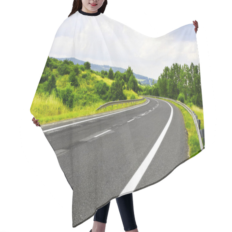 Personality  Mountain Road And Blue Sky Hair Cutting Cape